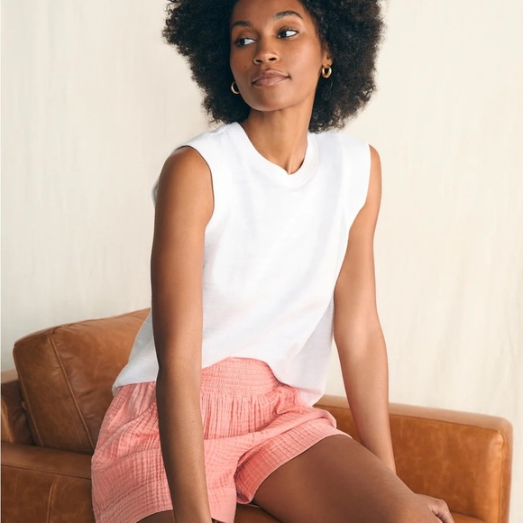 Faherty Tops - Faherty Sunwashed Slub Muscle Tank Top White XL